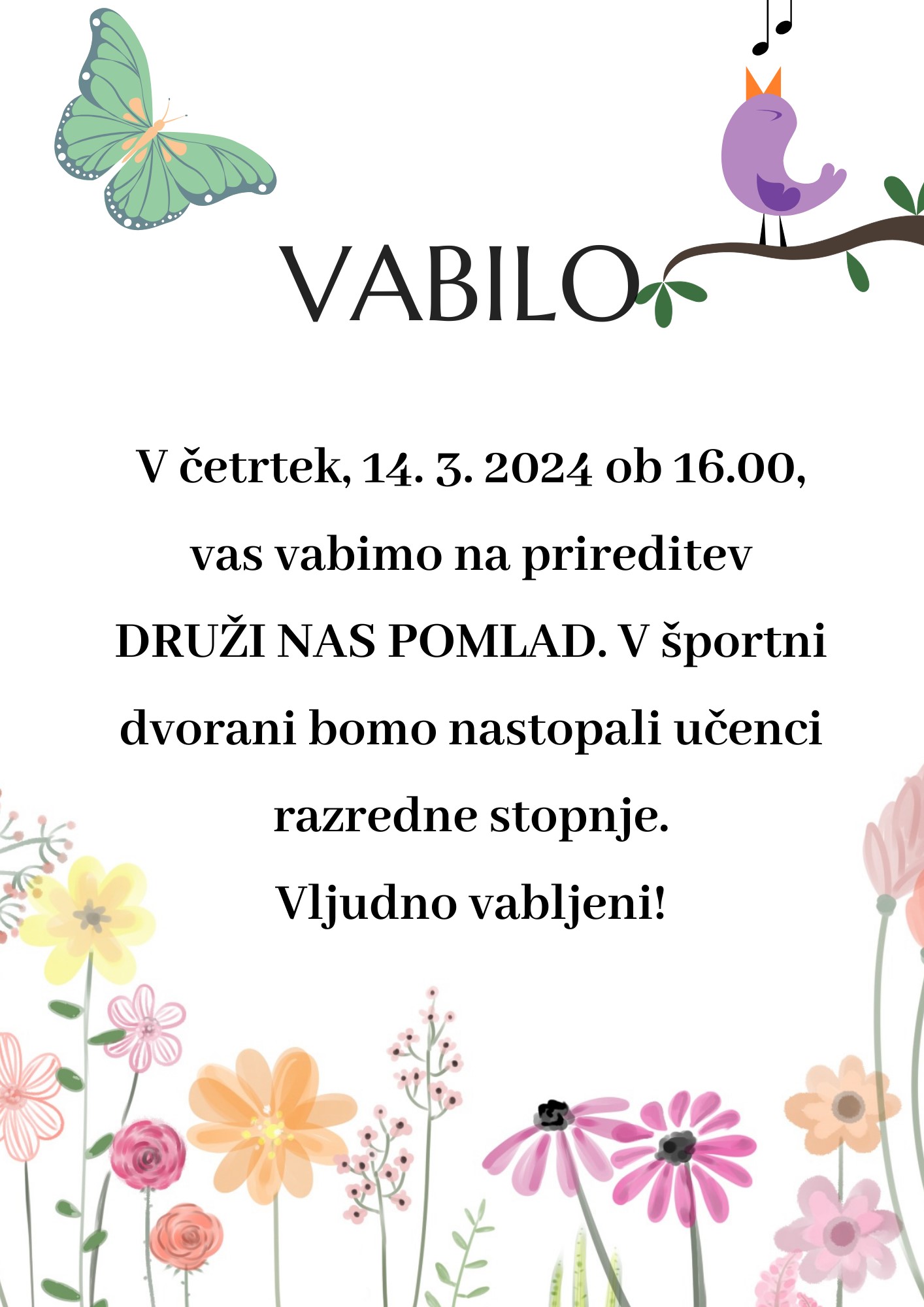 VABILO Druži nas pomlad